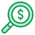 Money search icon.